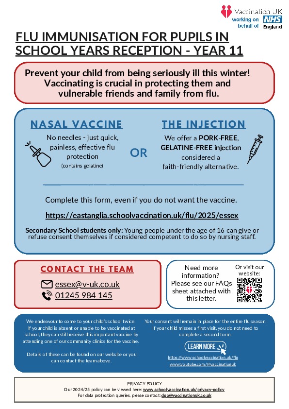 Consent and Info letter Flu